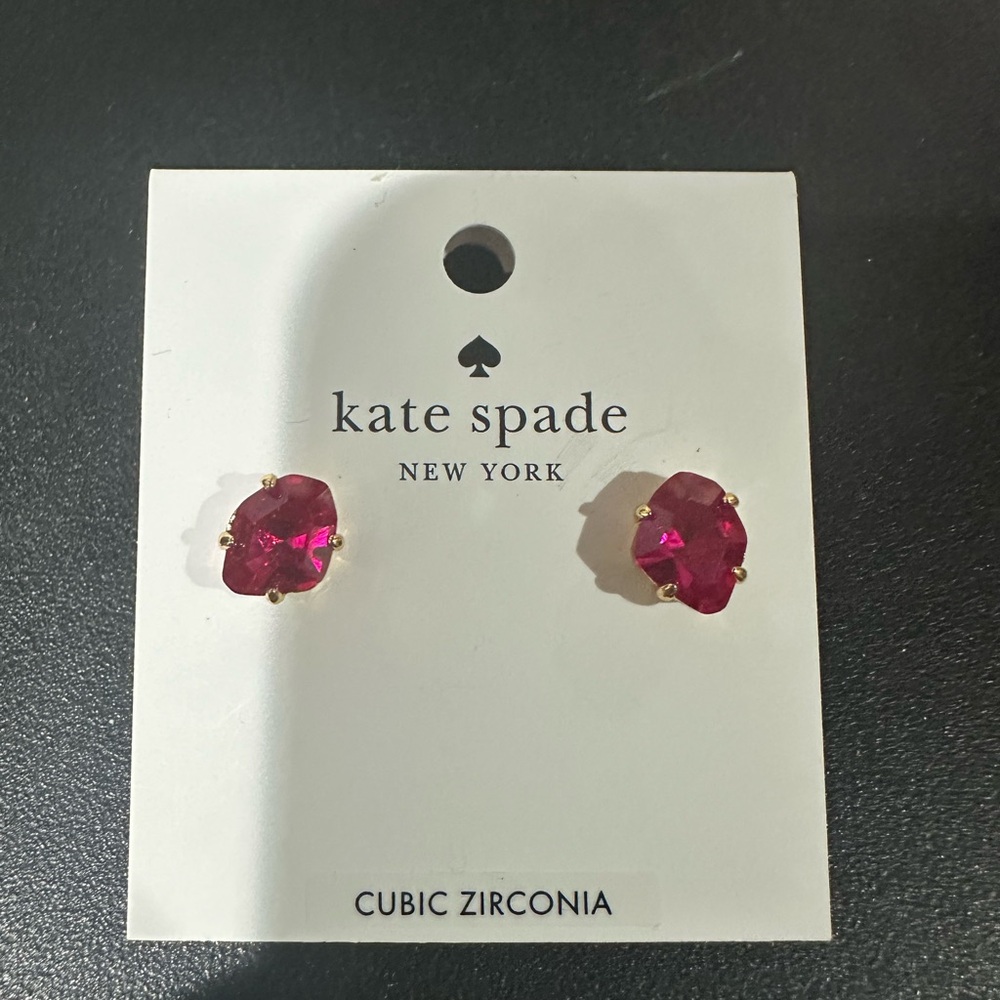 Kate Spade “Treasure Trove” Pink & Gold Stud Earrings